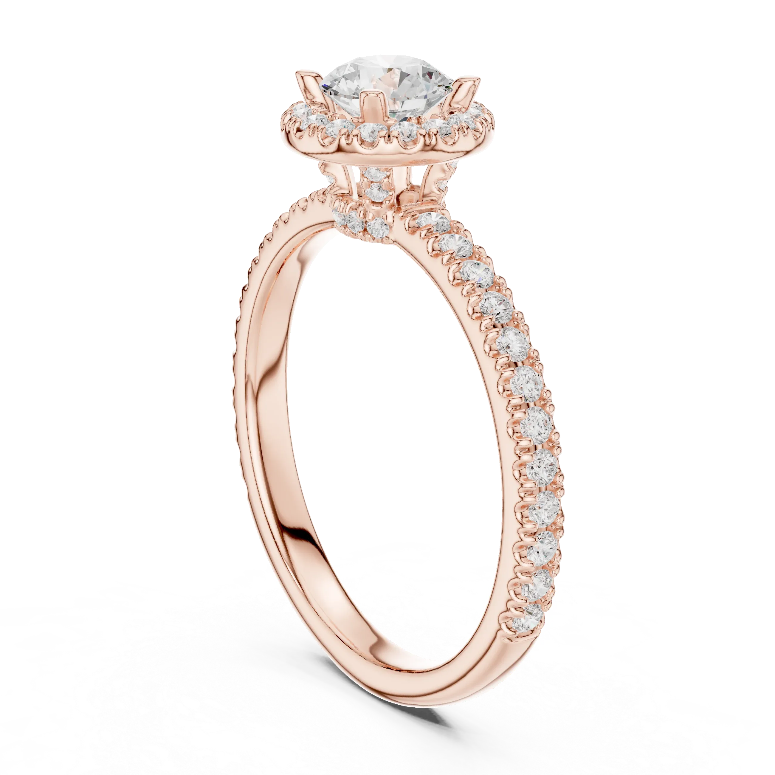 Classic Round VVS Diamond Solitaire Engagement Ring F Color