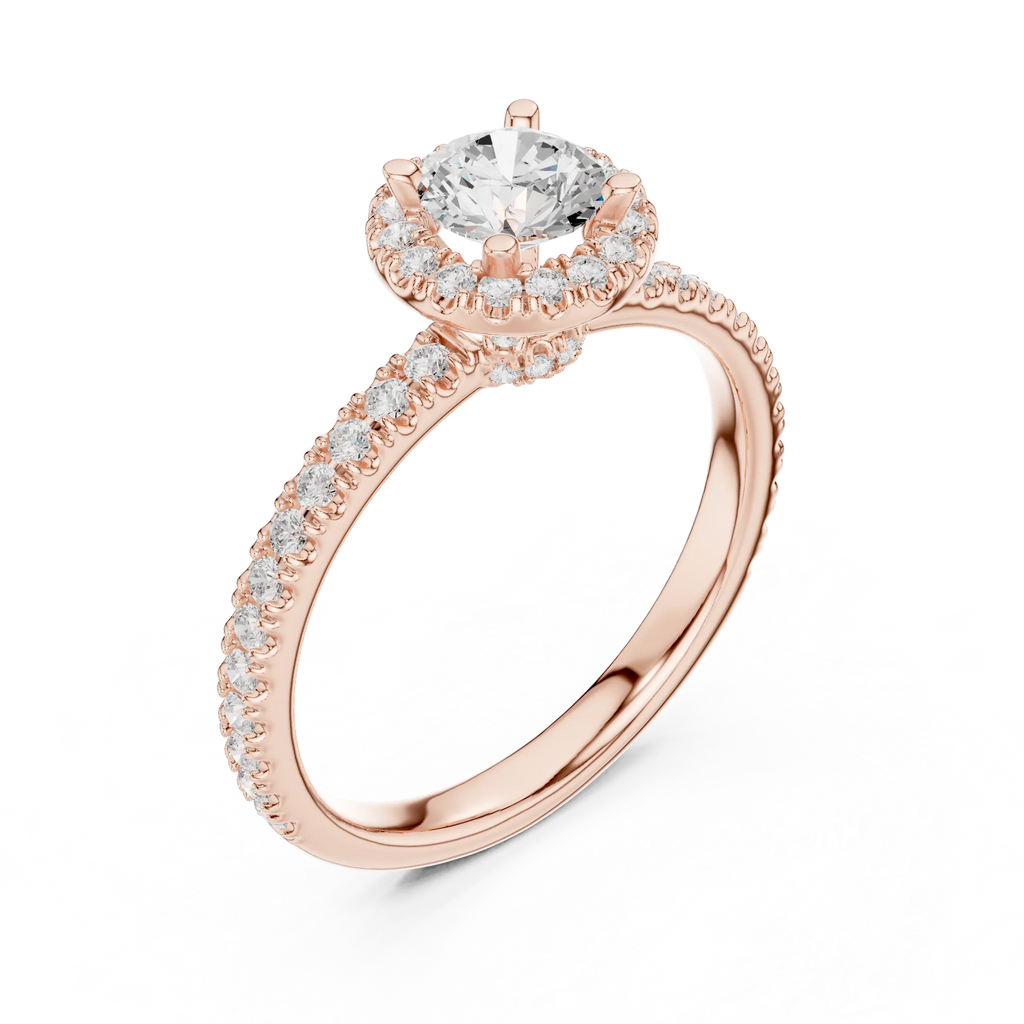Classic Round VVS Diamond Solitaire Engagement Ring F Color
