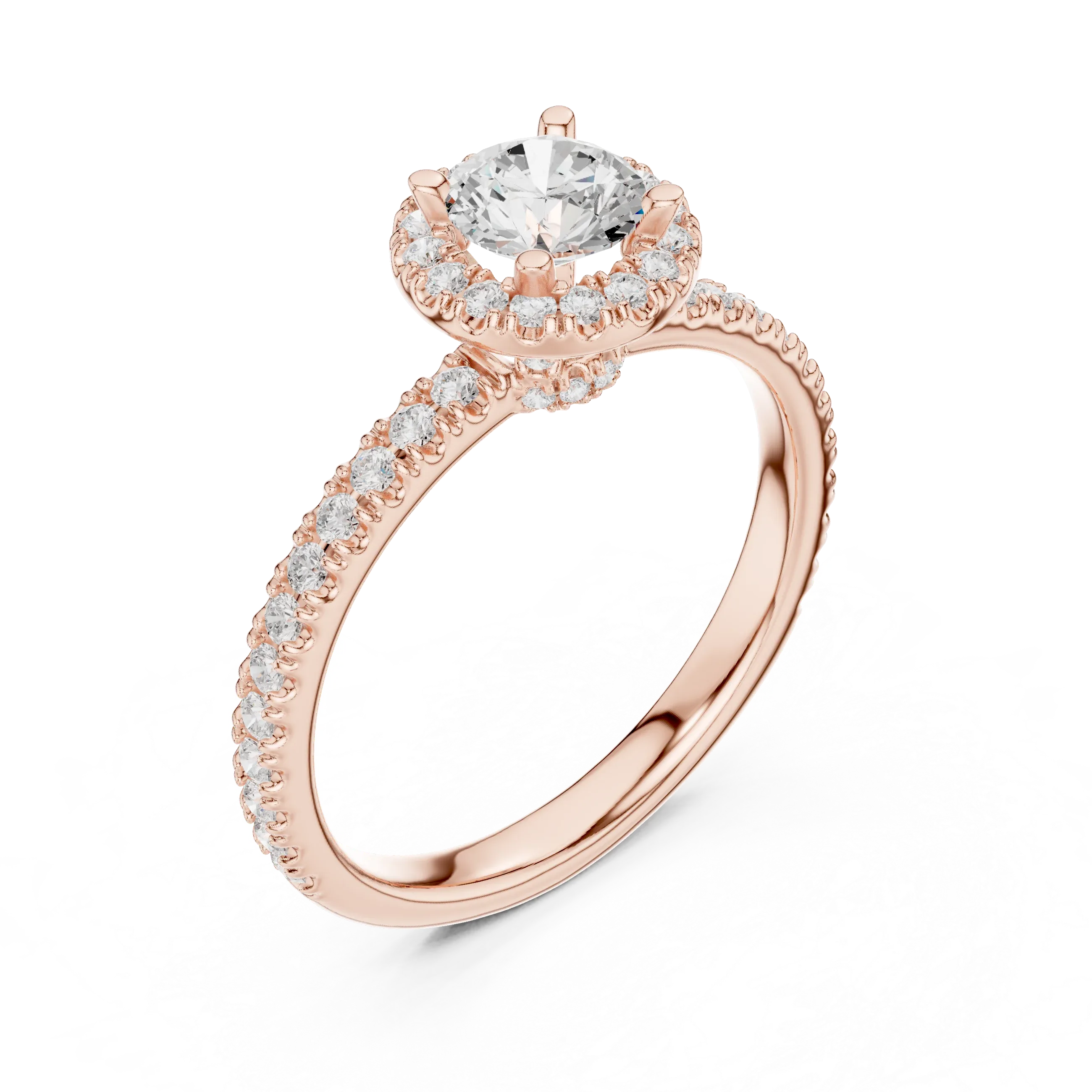 Classic Round VVS Diamond Solitaire Engagement Ring F Color
