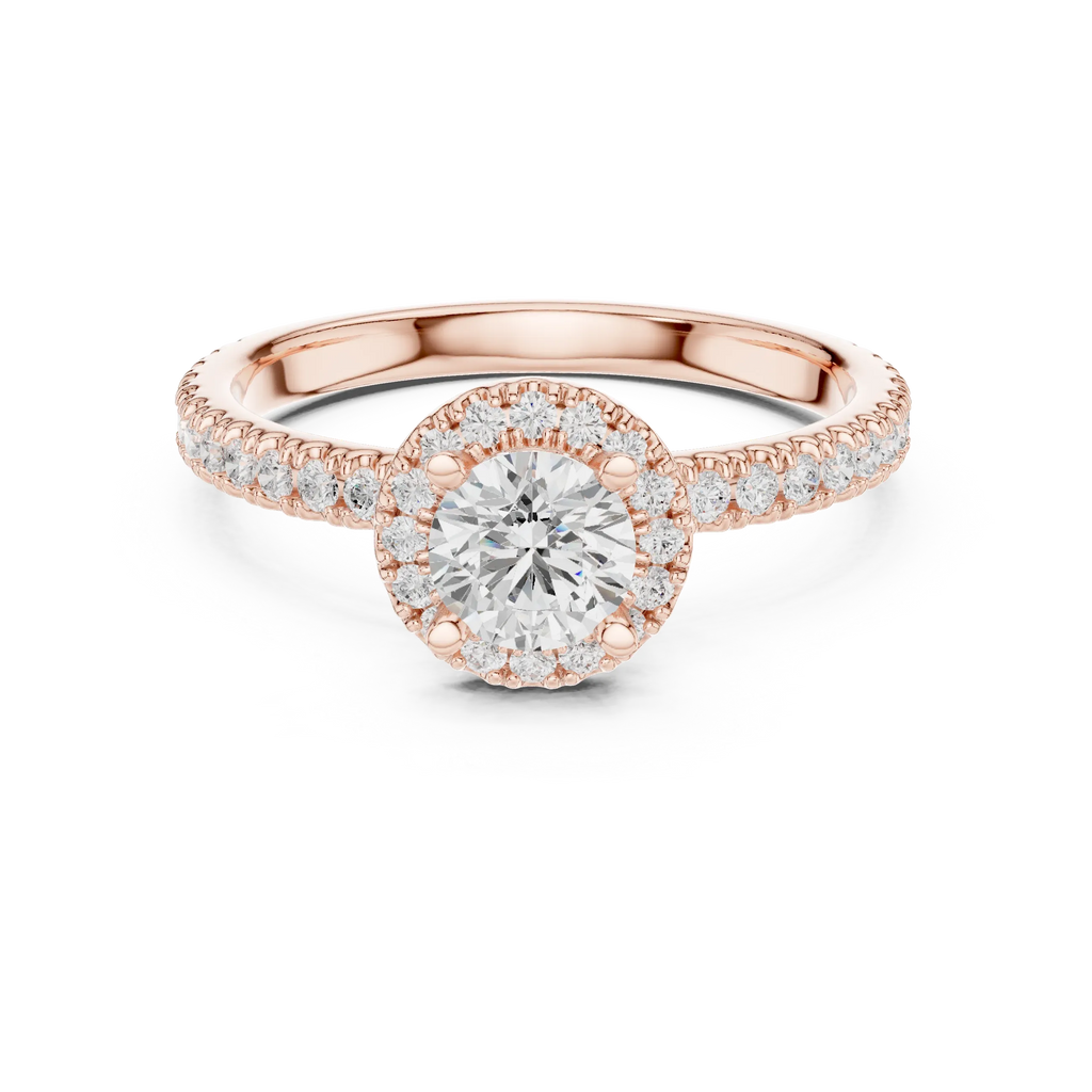 Classic Round VVS Diamond Solitaire Engagement Ring F Color