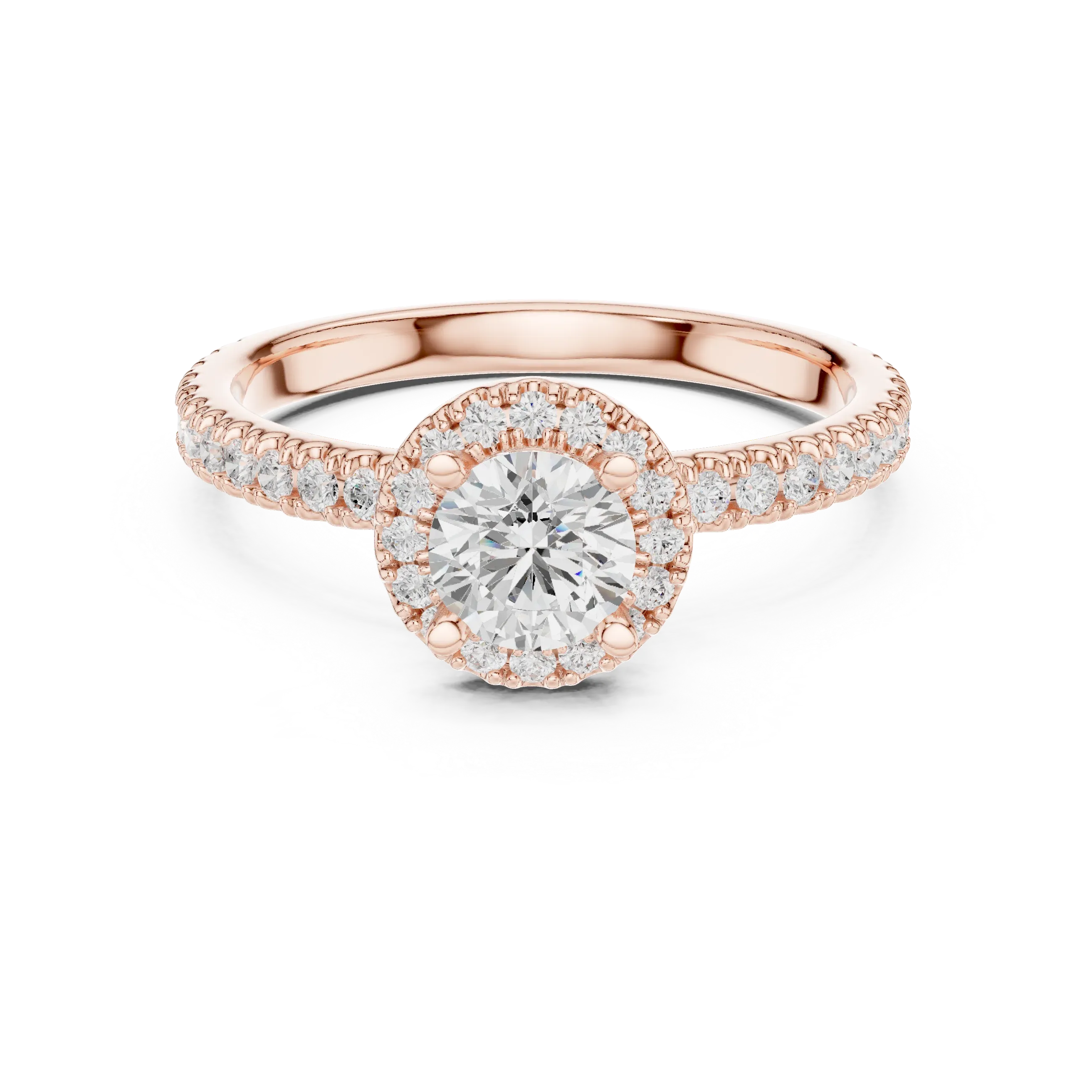 Classic Round VVS Diamond Solitaire Engagement Ring F Color