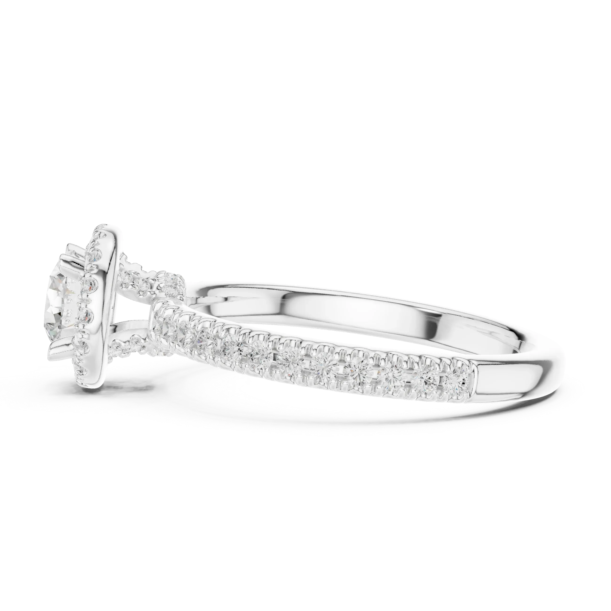 Classic Round VVS Diamond Solitaire Engagement Ring F Color