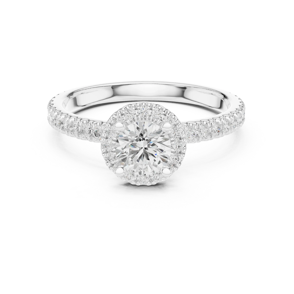 Classic Round VVS Diamond Solitaire Engagement Ring F Color