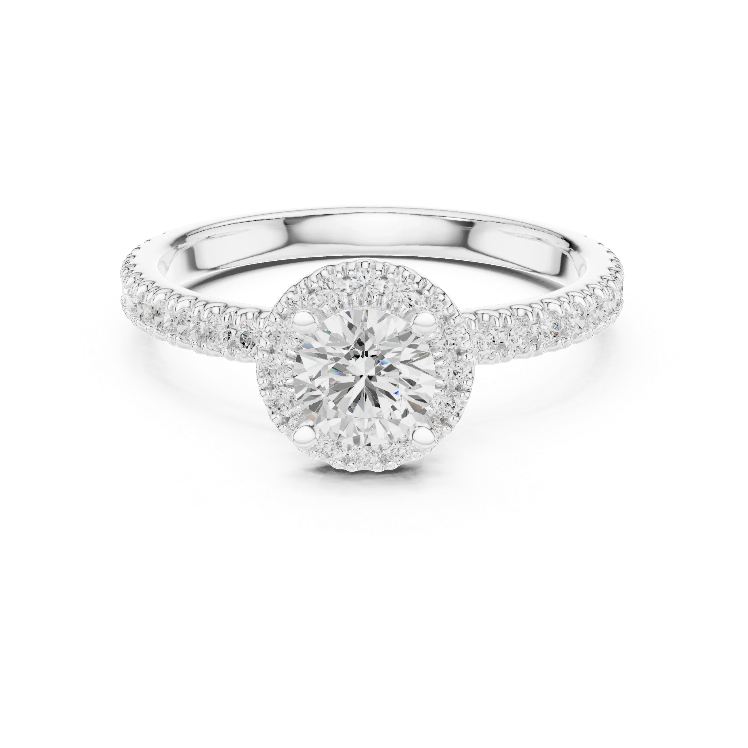 Classic Round VVS Diamond Solitaire Engagement Ring F Color