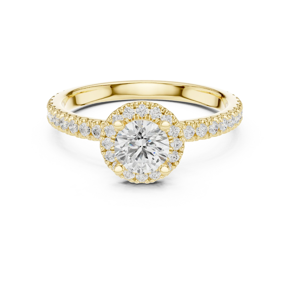 Classic Round VVS Diamond Solitaire Engagement Ring F Color