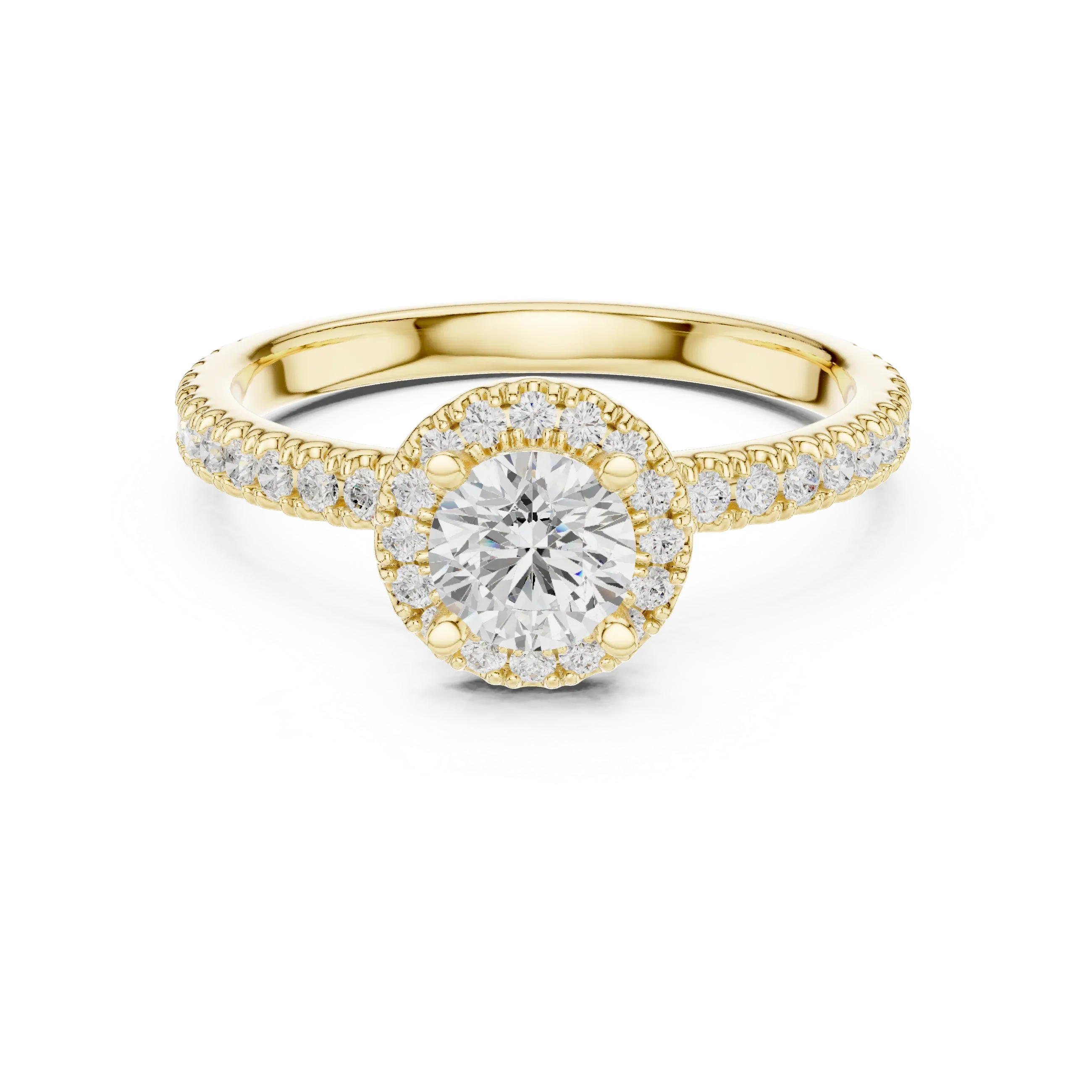 Classic Round VVS Diamond Solitaire Engagement Ring F Color