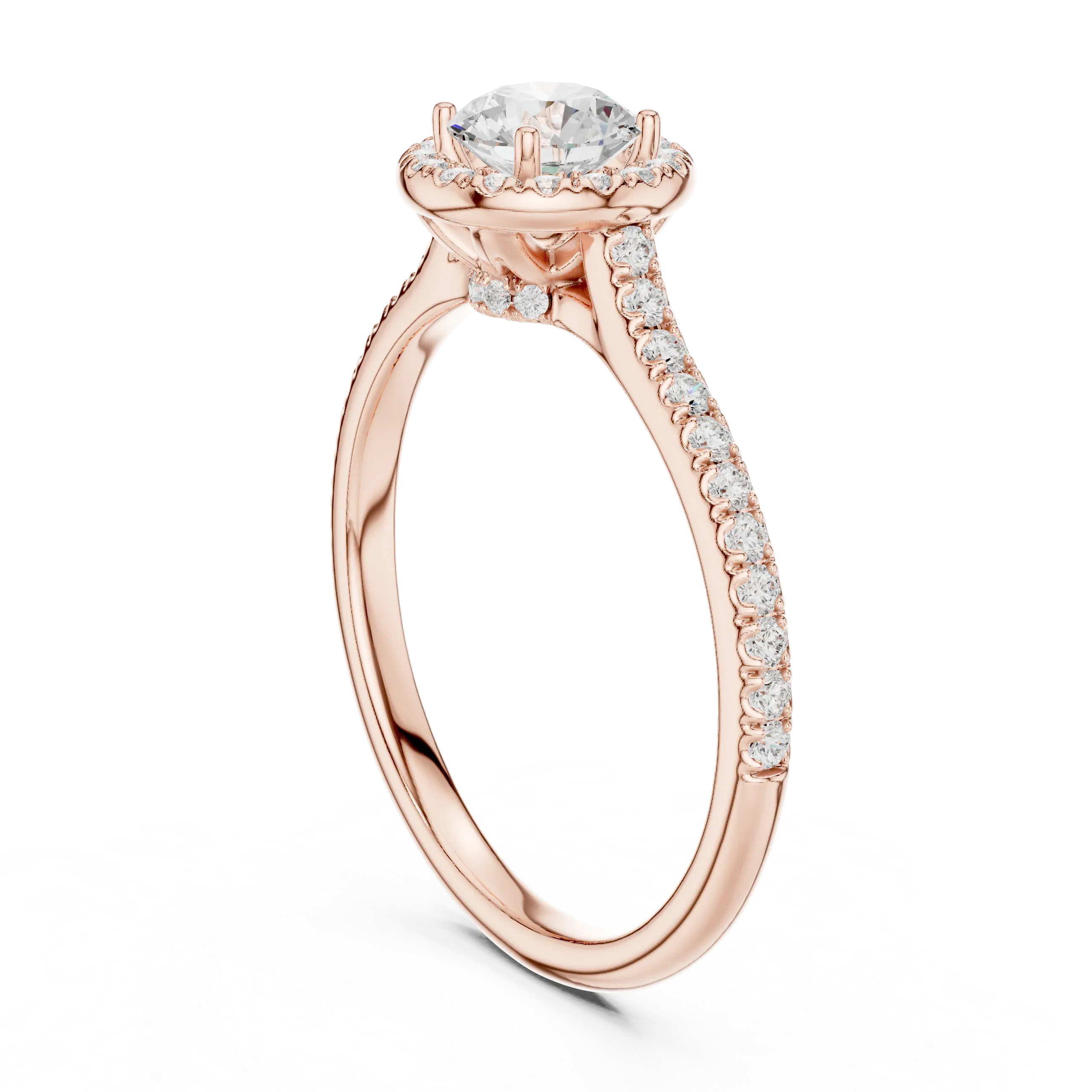 Round Lab Grown Solitaire Wedding Ring E Color