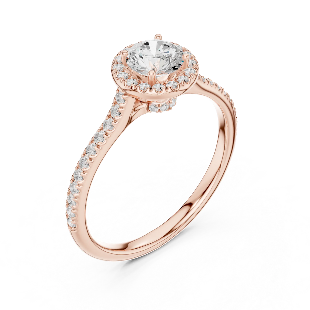 Round Lab Grown Solitaire Wedding Ring E Color