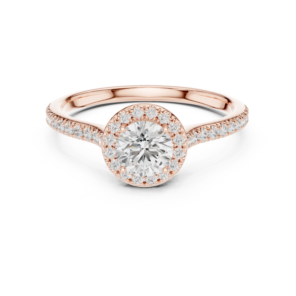 Round Lab Grown Solitaire Wedding Ring E Color
