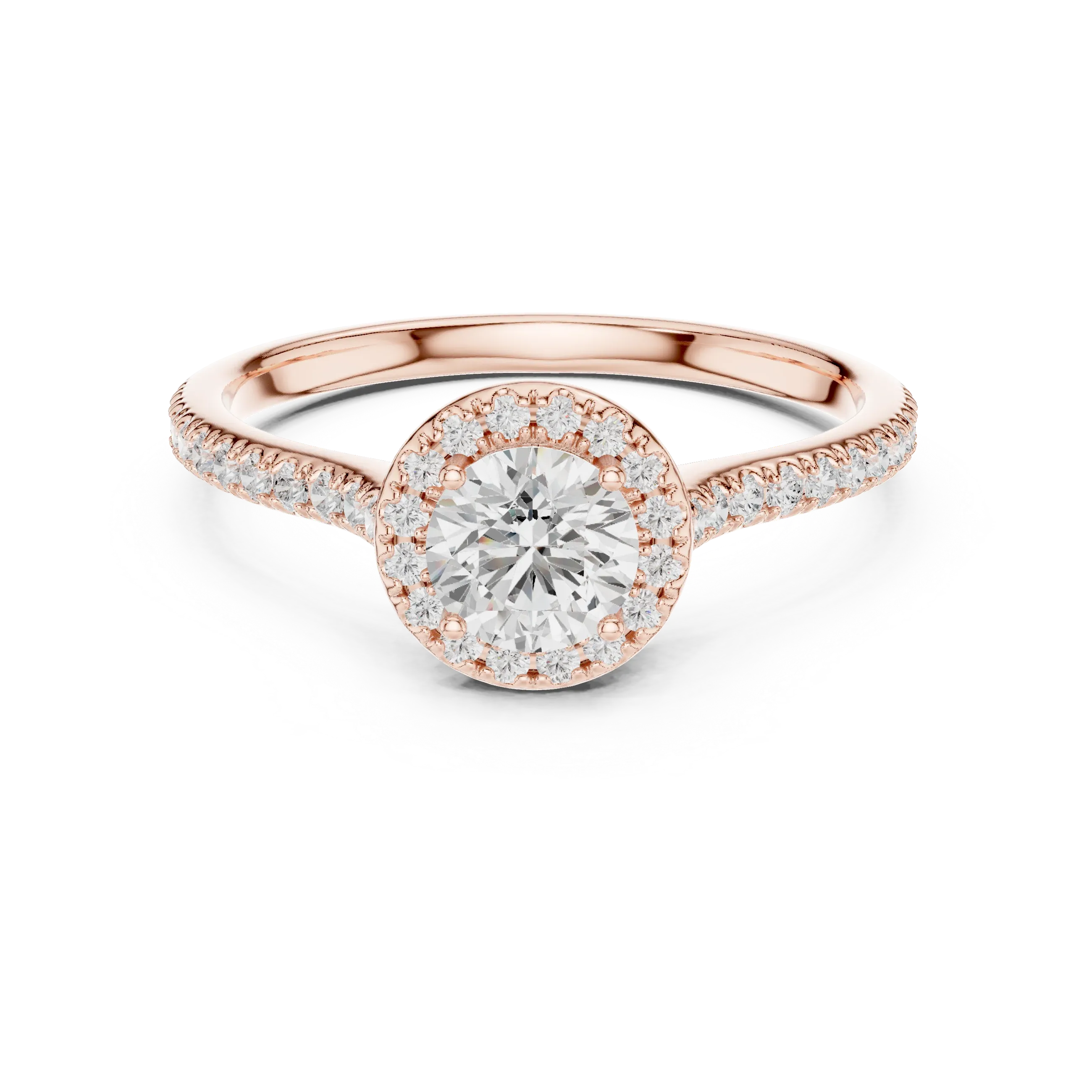 Round Lab Grown Solitaire Wedding Ring E Color