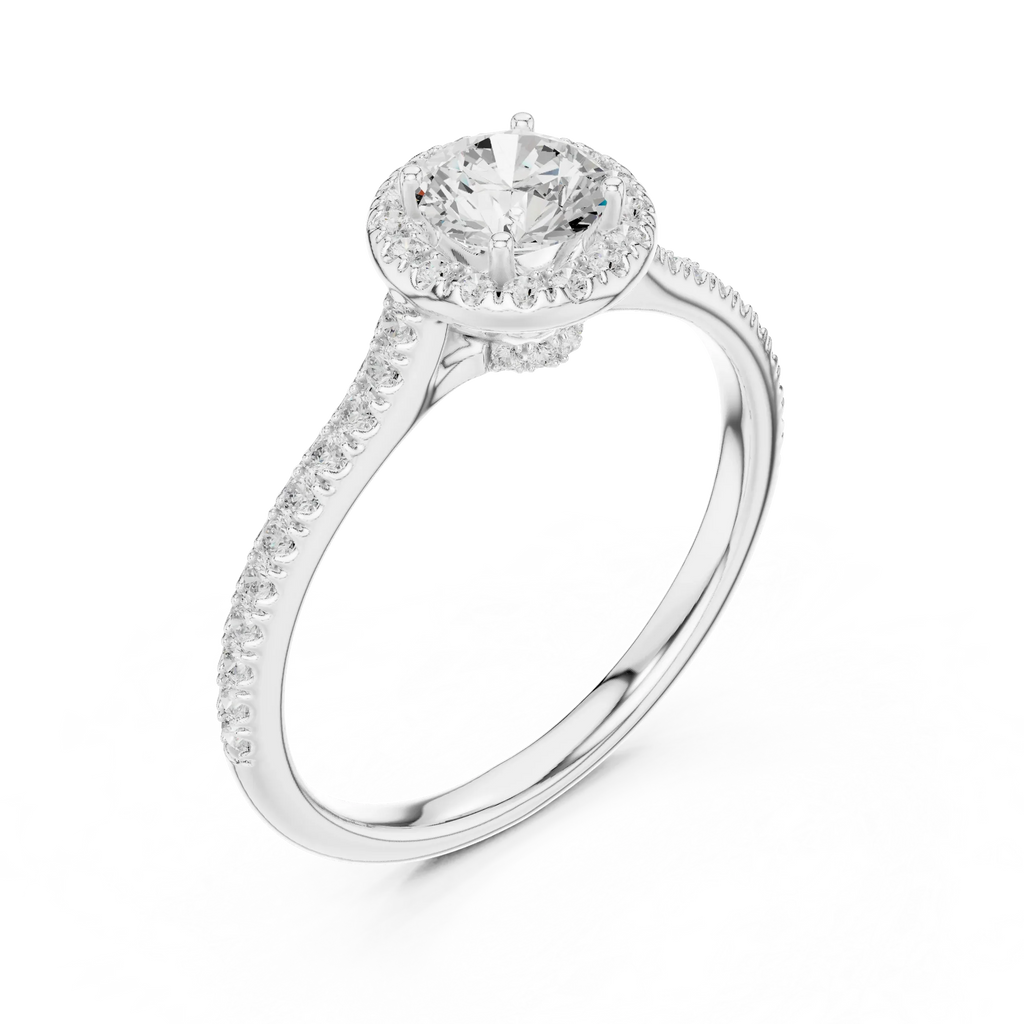 Round Lab Grown Solitaire Wedding Ring E Color