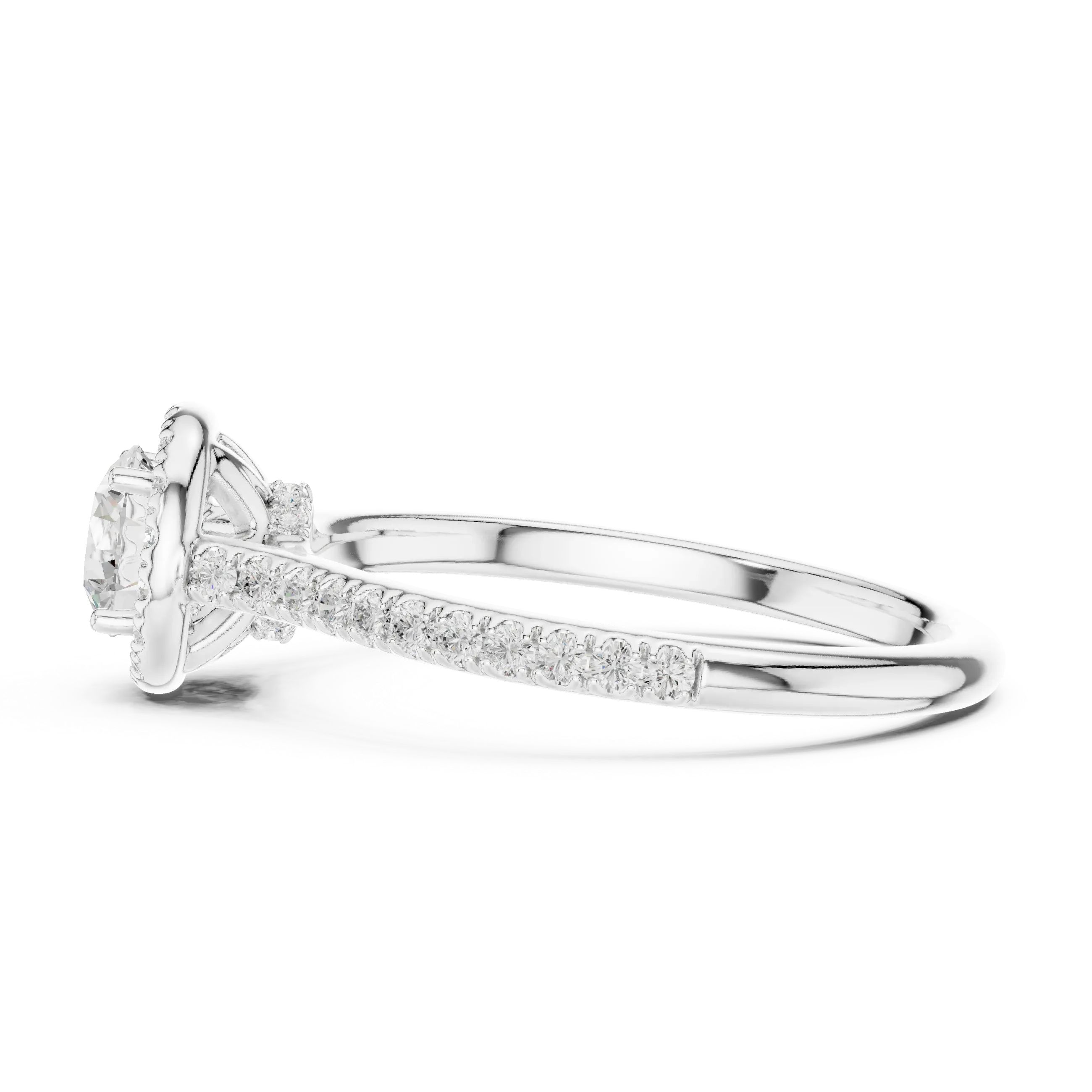 Round Lab Grown Solitaire Wedding Ring E Color