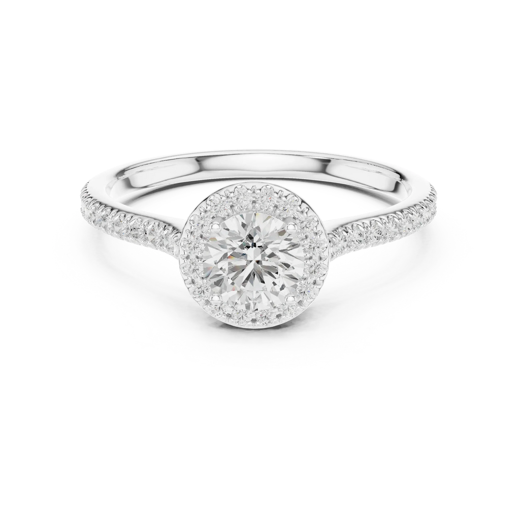 Round Lab Grown Solitaire Wedding Ring E Color