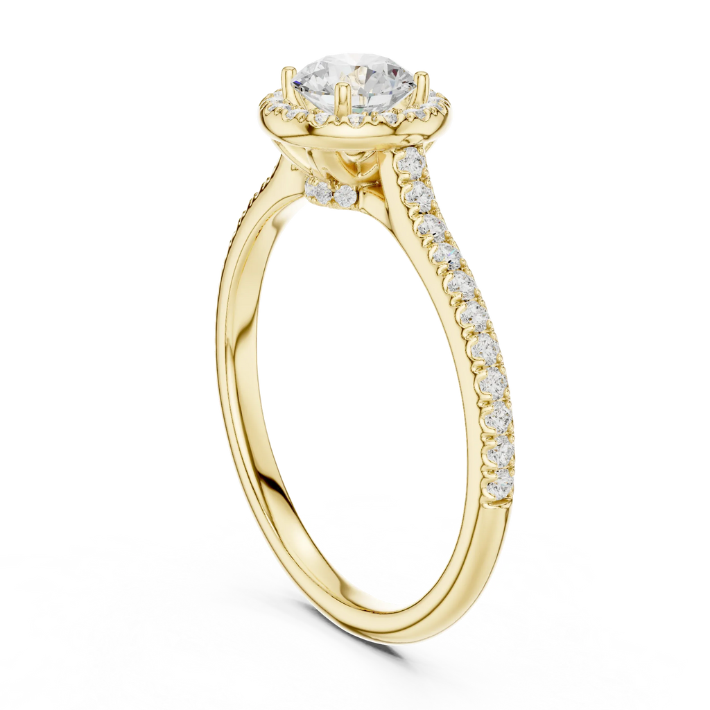 Round Lab Grown Solitaire Wedding Ring E Color