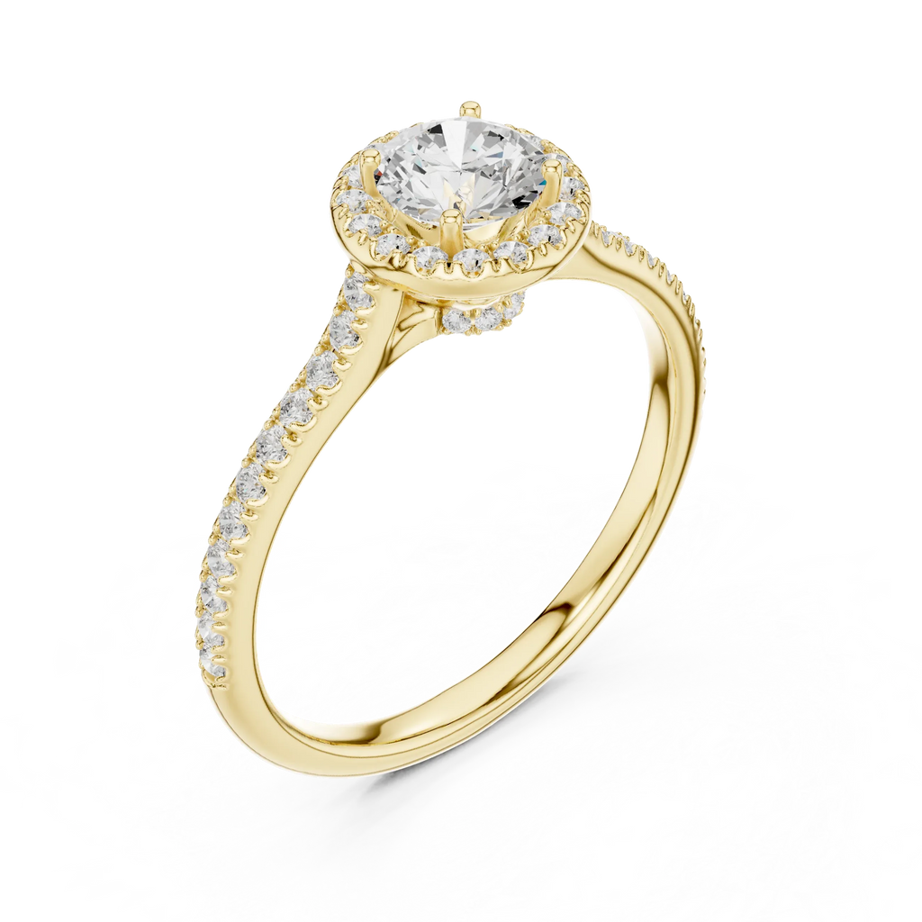 Round Lab Grown Solitaire Wedding Ring E Color