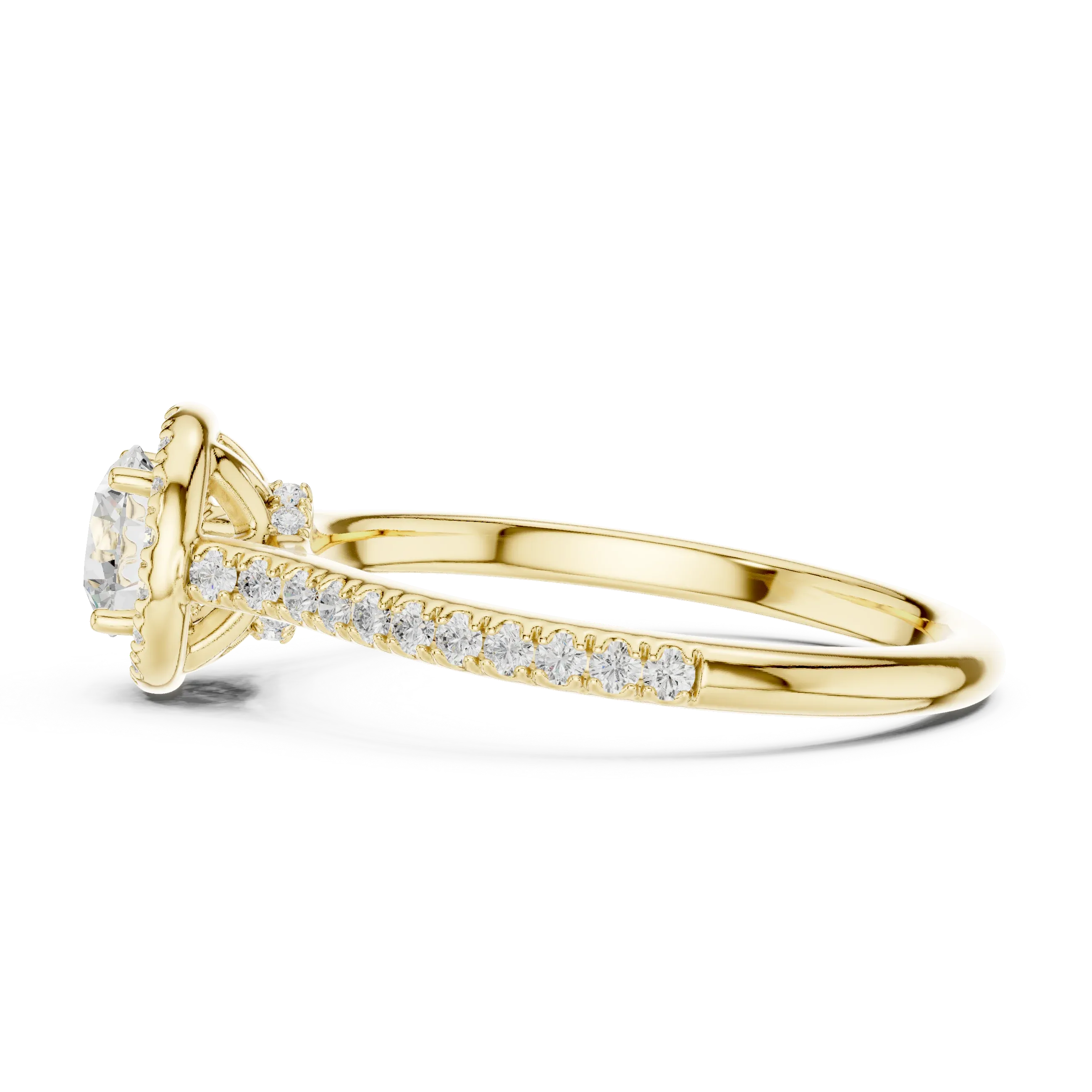 Round Lab Grown Solitaire Wedding Ring E Color