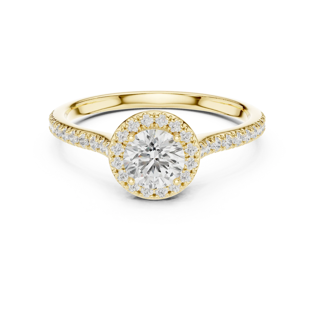 Round Lab Grown Solitaire Wedding Ring E Color