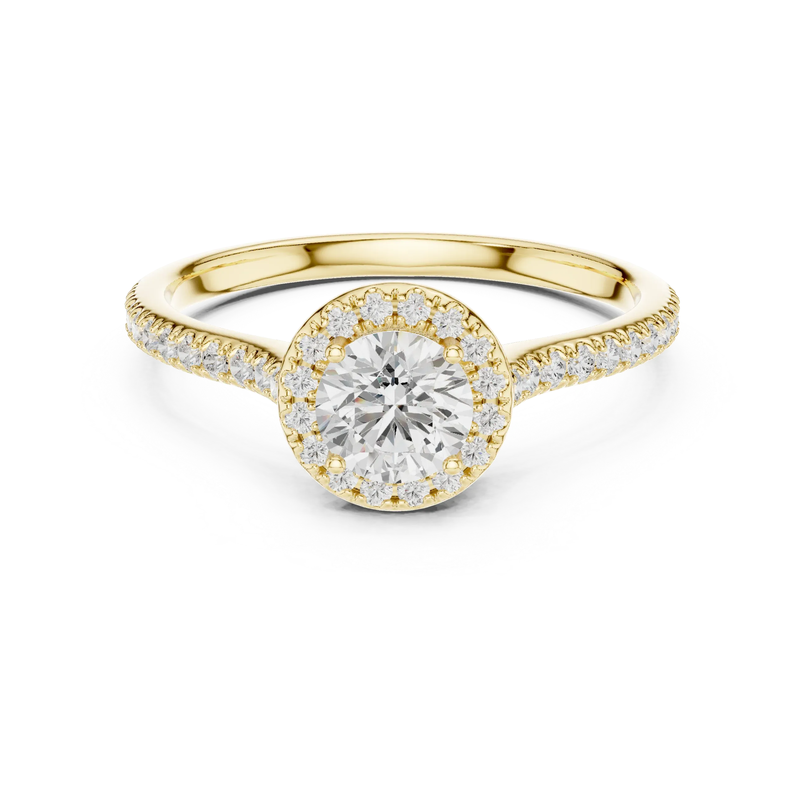 Round Lab Grown Solitaire Wedding Ring E Color