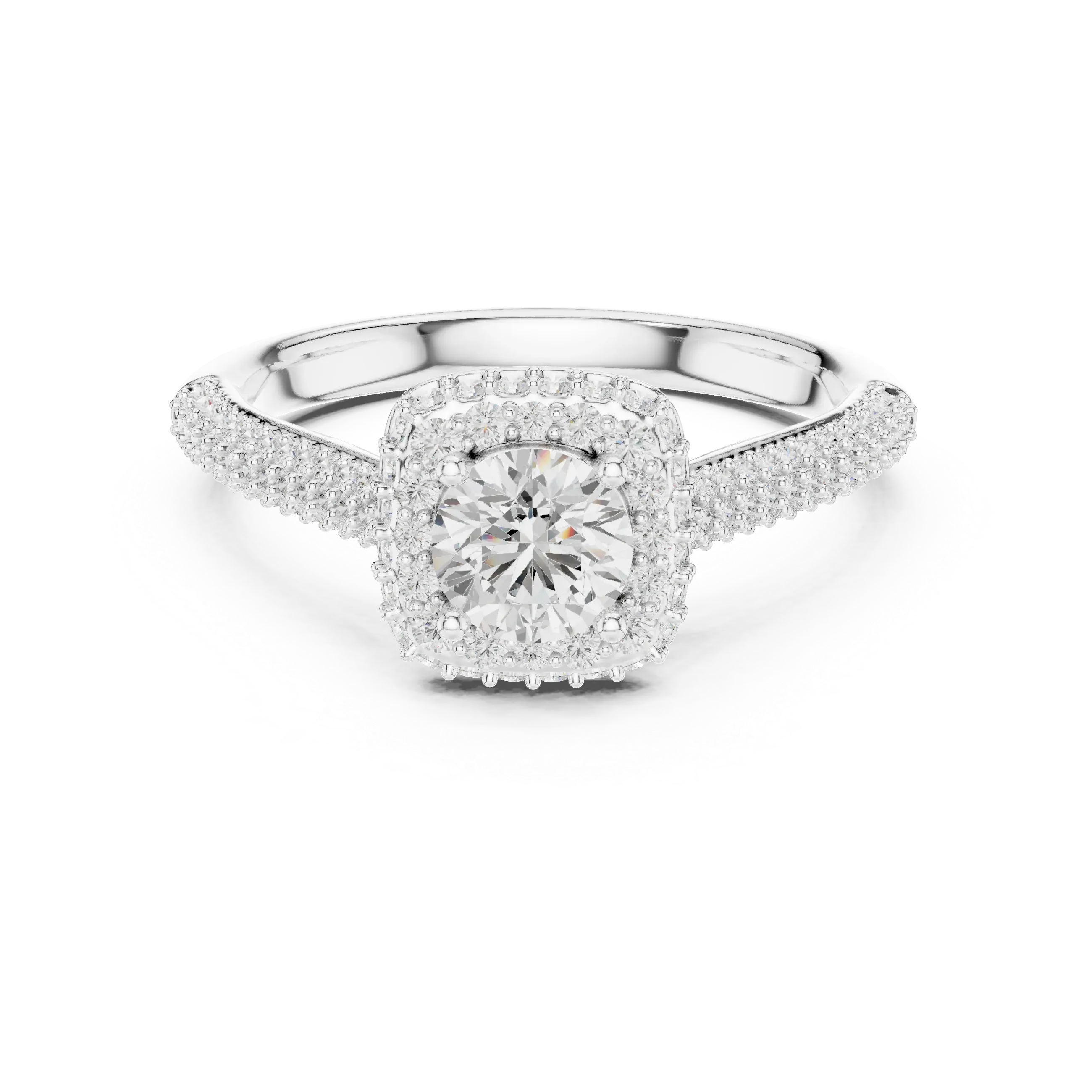 Sleek Round Moissanite Solitaire Ring for Anniversary Gift