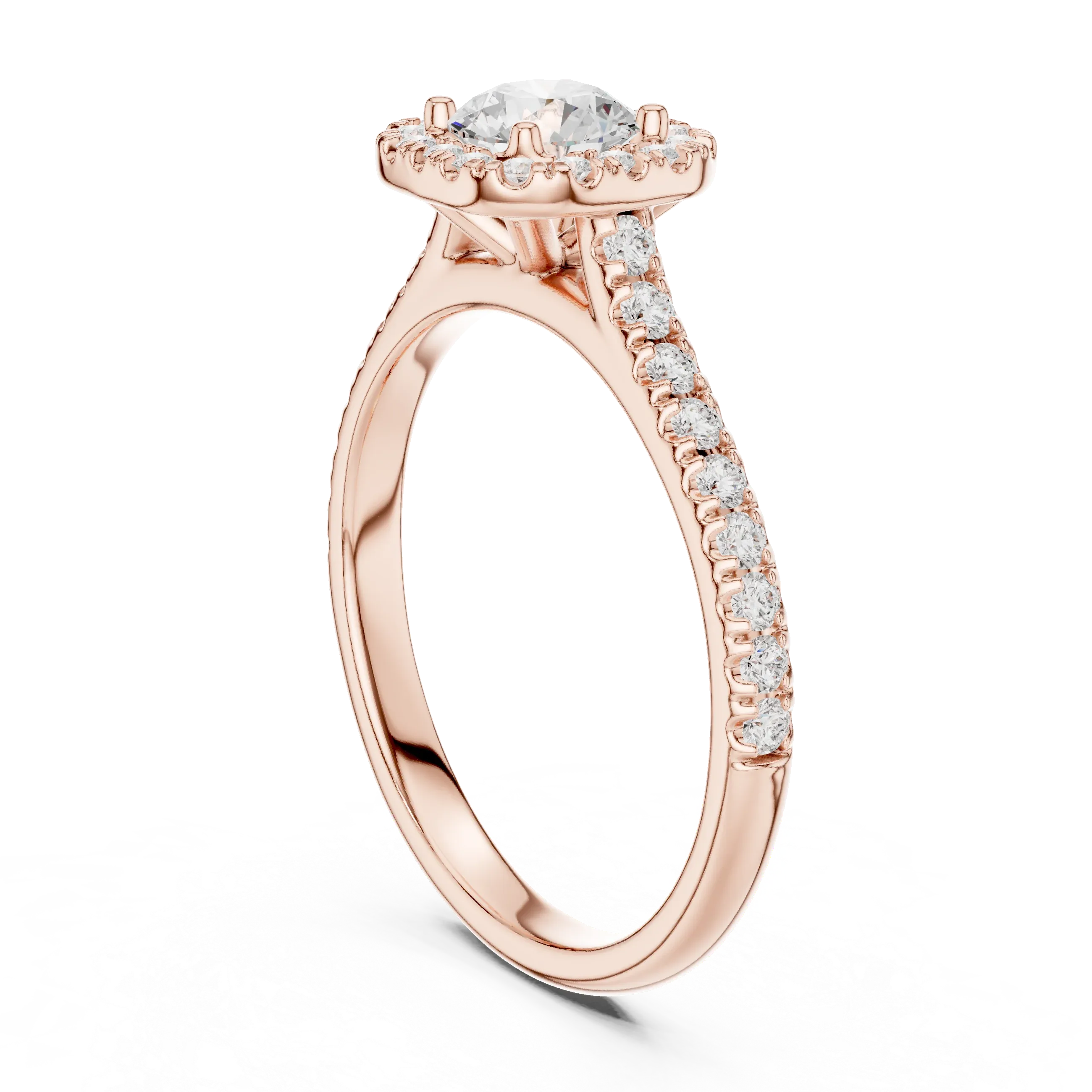 F Color Round Lab Created Diamond Solitaire Engagement Ring