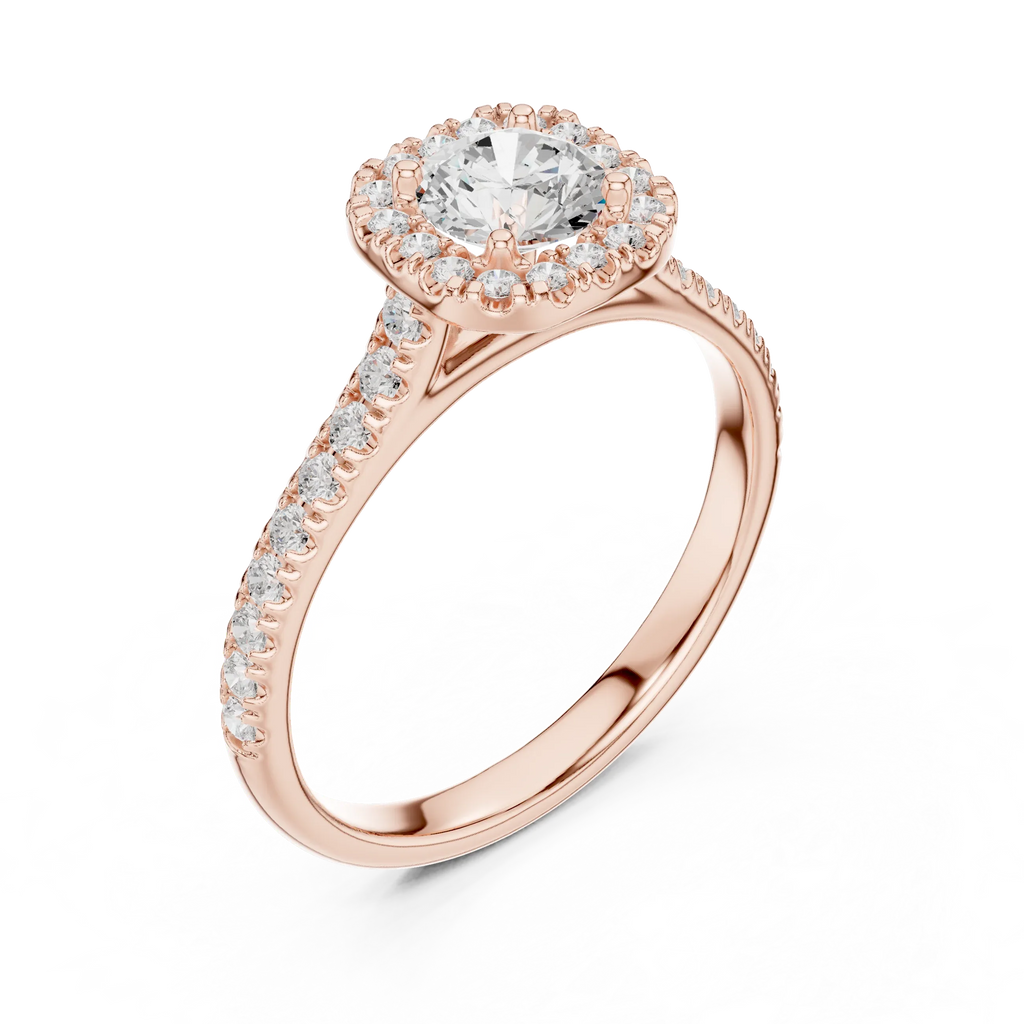 F Color Round Lab Created Diamond Solitaire Engagement Ring