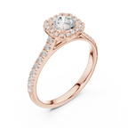 F Color Round Lab Created Diamond Solitaire Engagement Ring