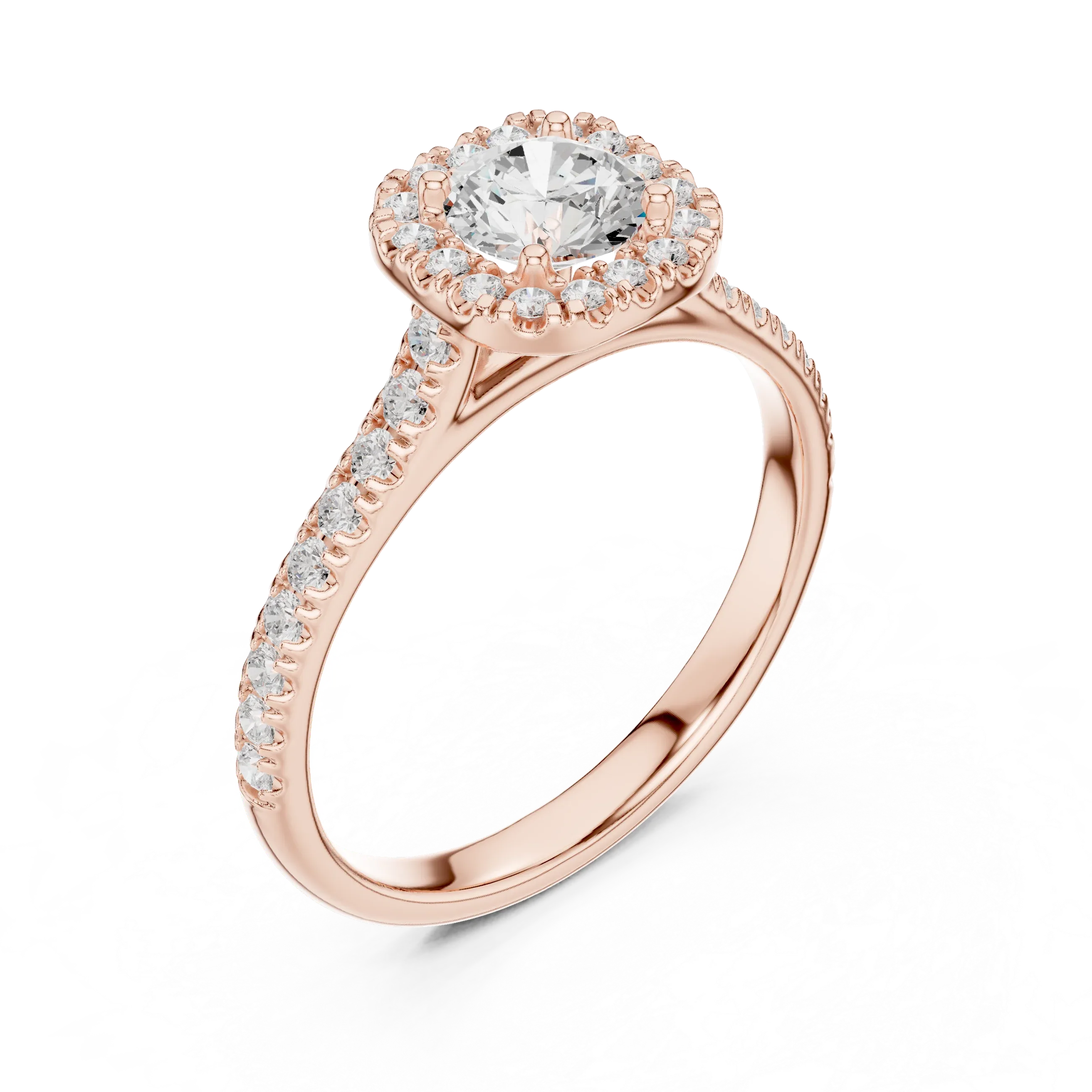 F Color Round Lab Created Diamond Solitaire Engagement Ring