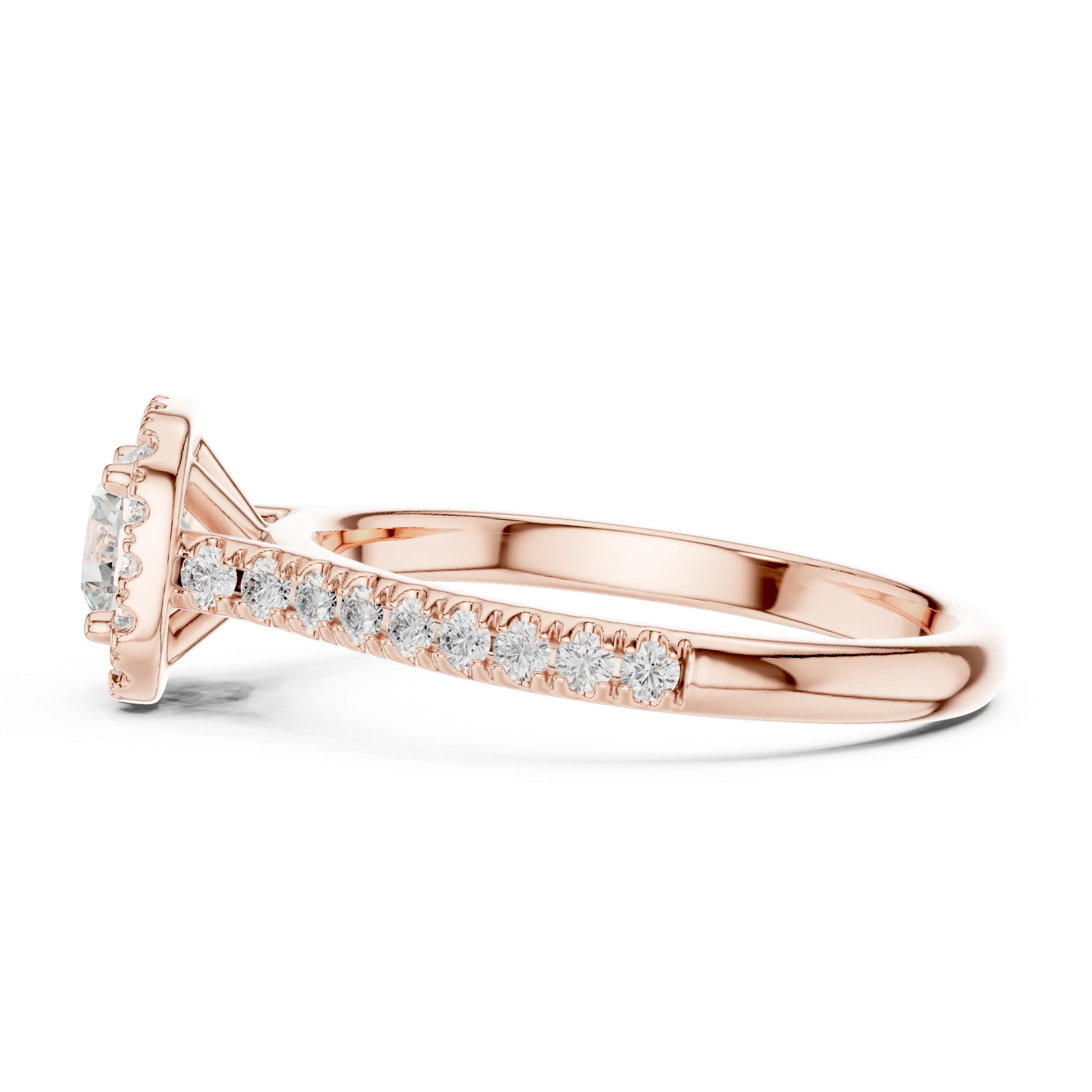 F Color Round Lab Created Diamond Solitaire Engagement Ring