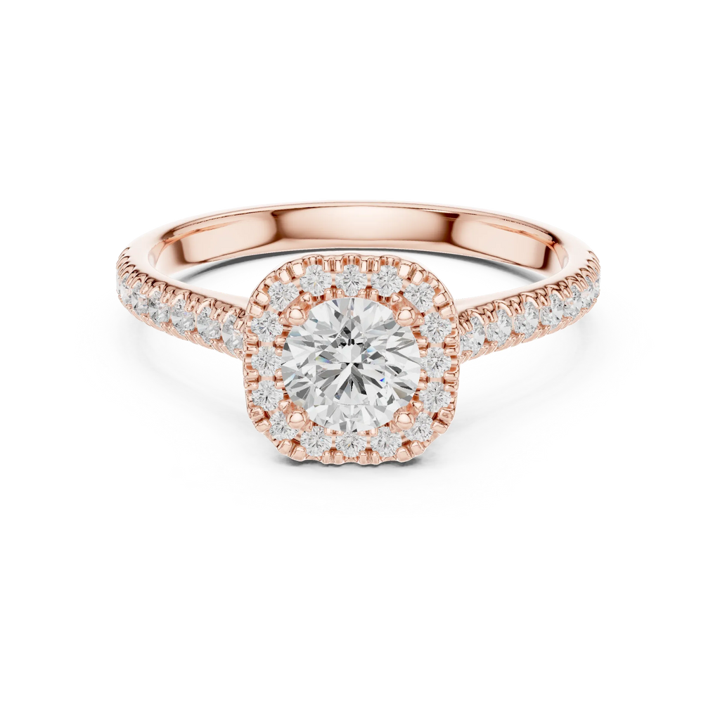 F Color Round Lab Created Diamond Solitaire Engagement Ring