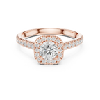 F Color Round Lab Created Diamond Solitaire Engagement Ring