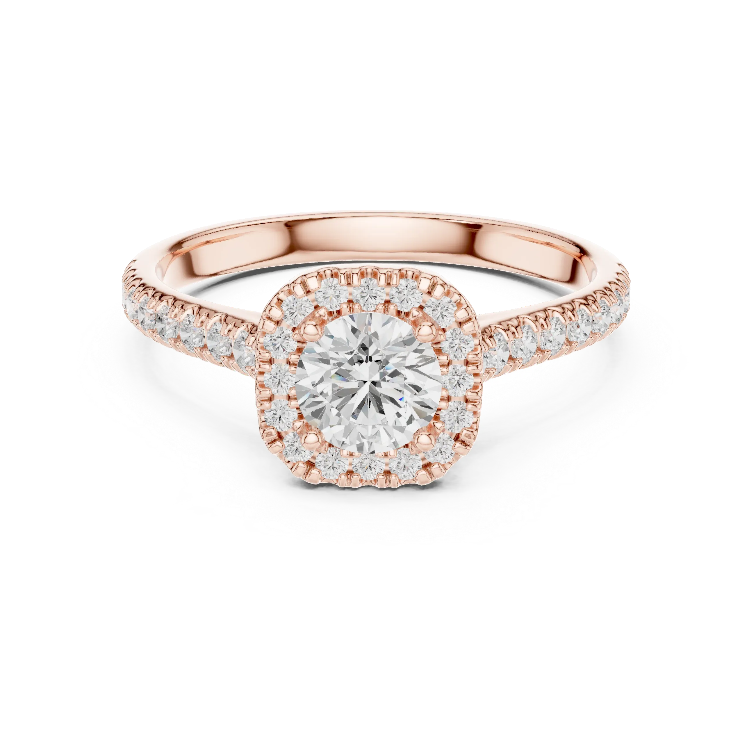 F Color Round Lab Created Diamond Solitaire Engagement Ring