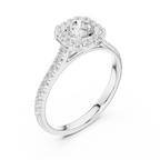 F Color Round Lab Created Diamond Solitaire Engagement Ring
