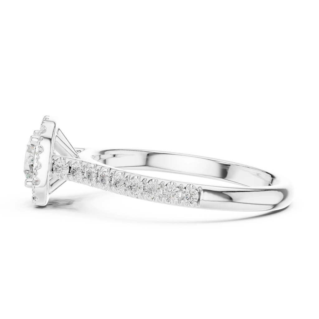 F Color Round Lab Created Diamond Solitaire Engagement Ring