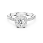 F Color Round Lab Created Diamond Solitaire Engagement Ring