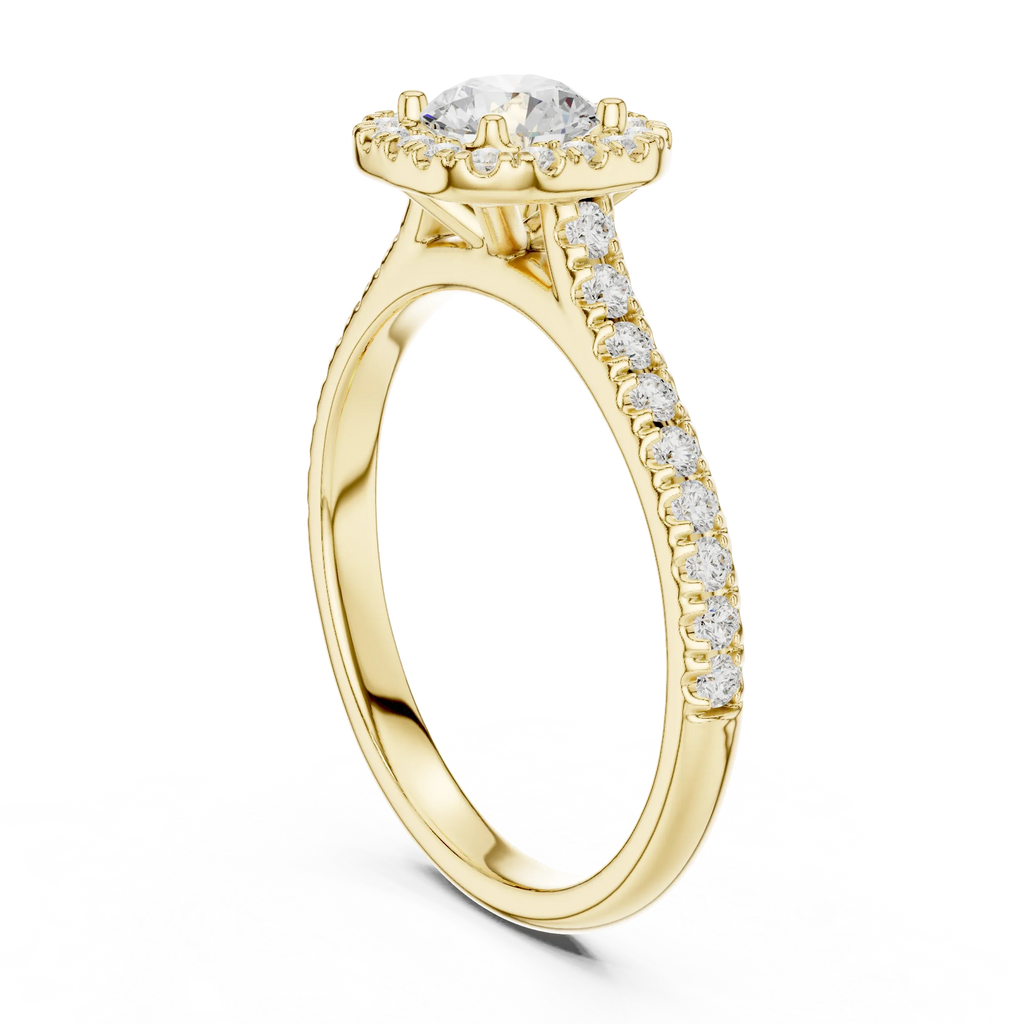 F Color Round Lab Created Diamond Solitaire Engagement Ring