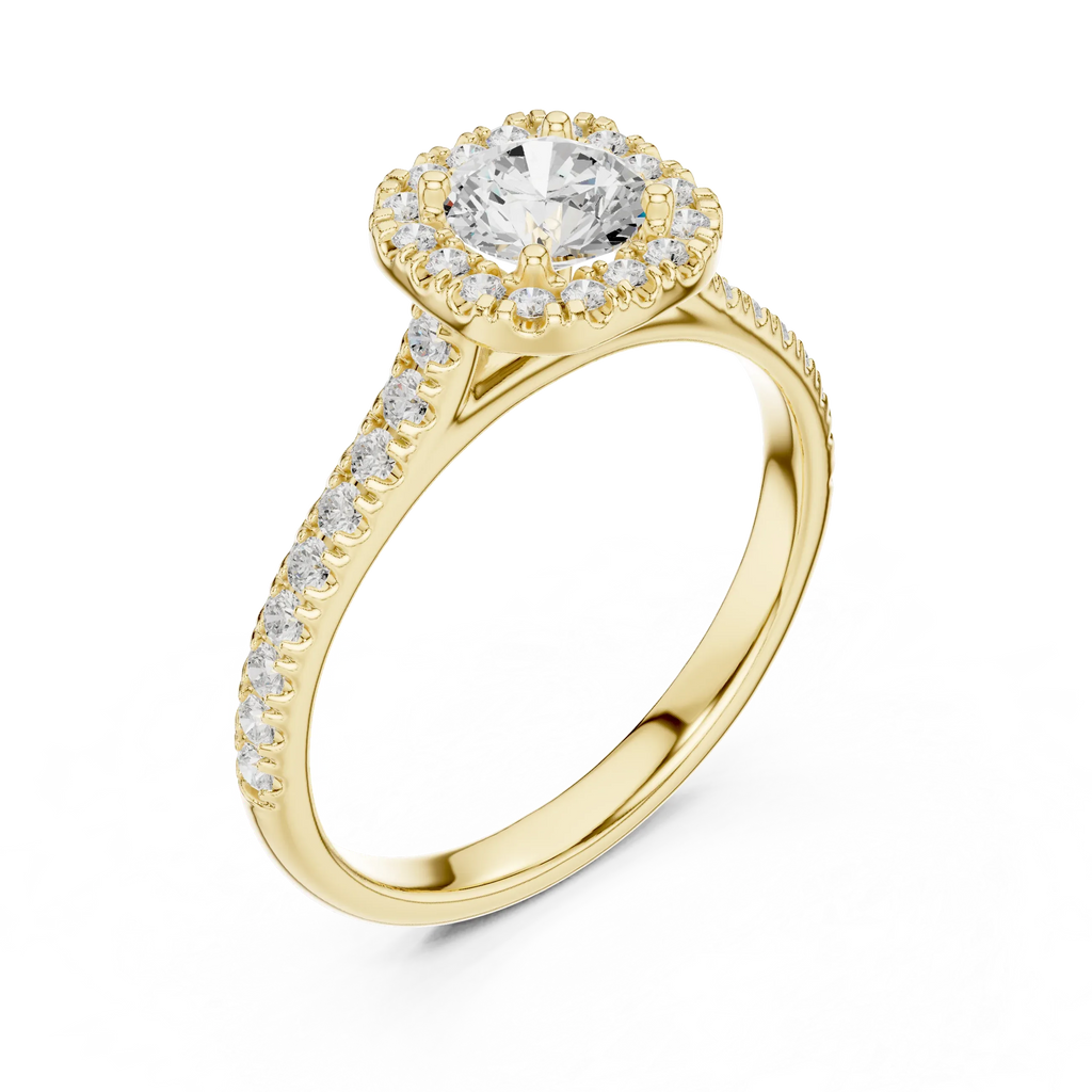 F Color Round Lab Created Diamond Solitaire Engagement Ring
