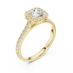 F Color Round Lab Created Diamond Solitaire Engagement Ring