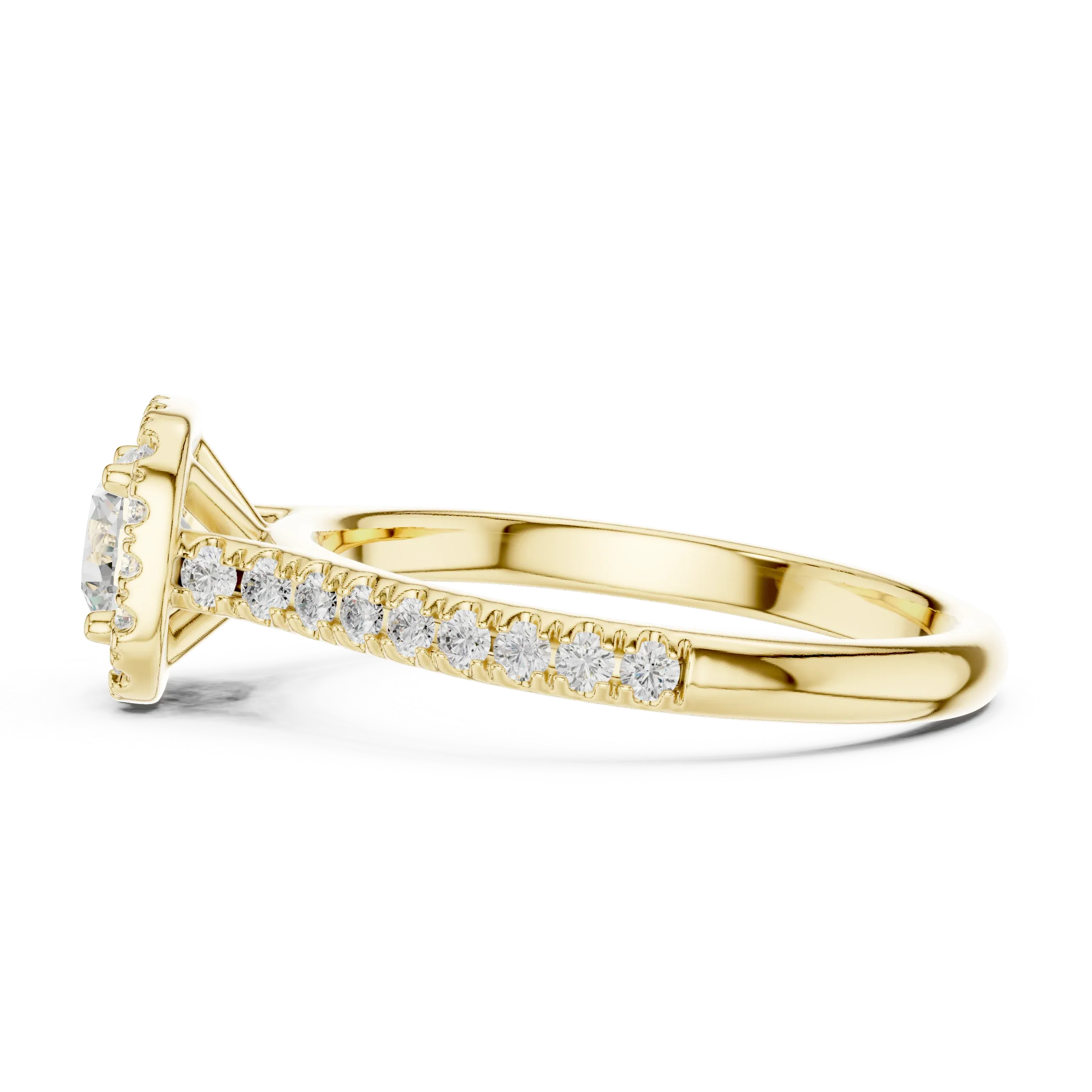 F Color Round Lab Created Diamond Solitaire Engagement Ring
