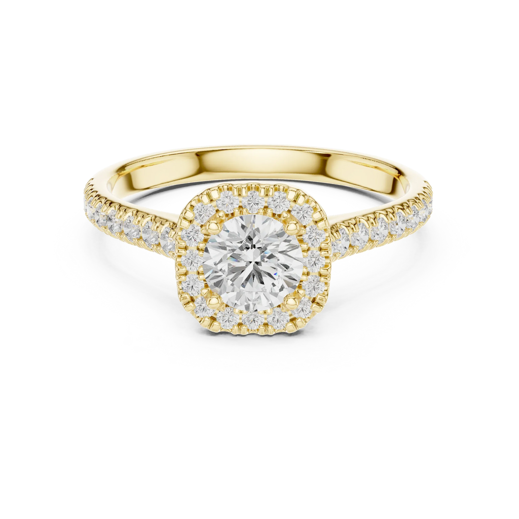 F Color Round Lab Created Diamond Solitaire Engagement Ring
