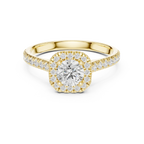 F Color Round Lab Created Diamond Solitaire Engagement Ring