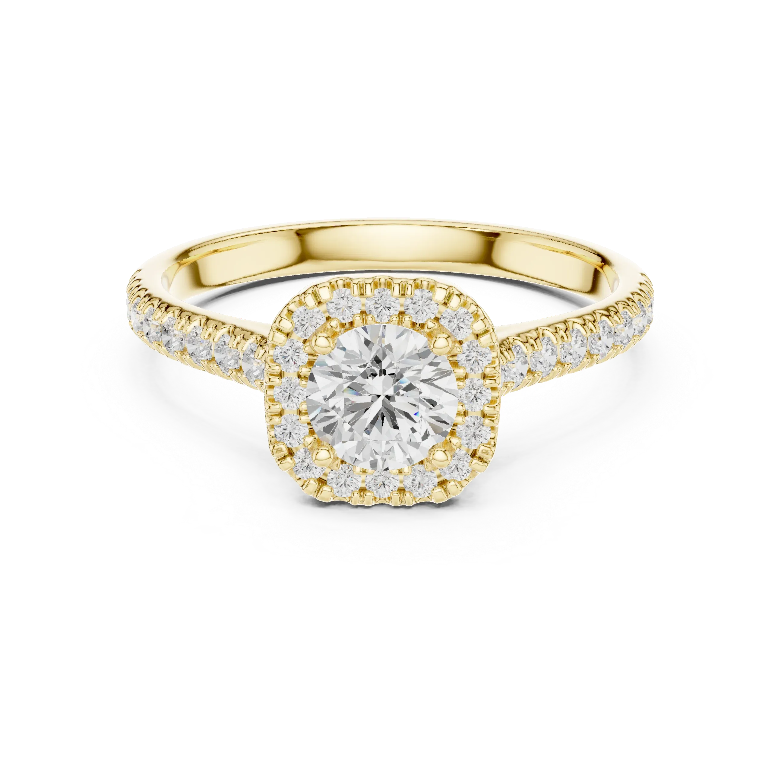 F Color Round Lab Created Diamond Solitaire Engagement Ring