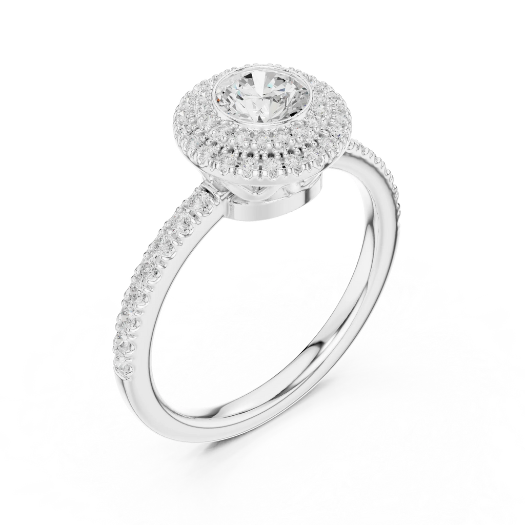 High-Brilliance Round Moissanite  Solitaire D Color VVS