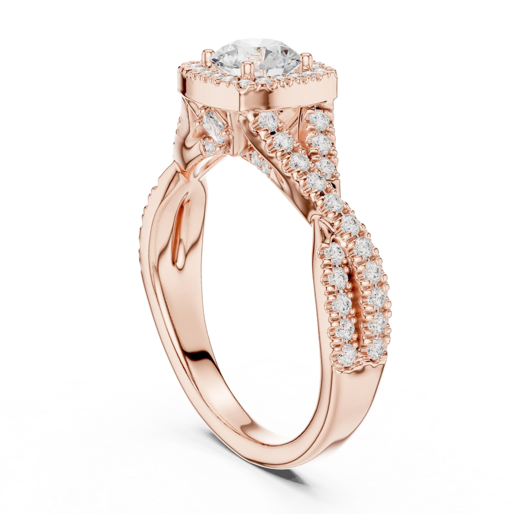 Round Moissanite  Engagement Ring D Color VVS1