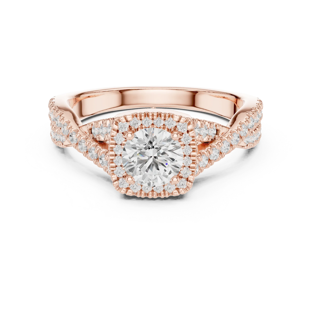 Round Moissanite  Engagement Ring D Color VVS1