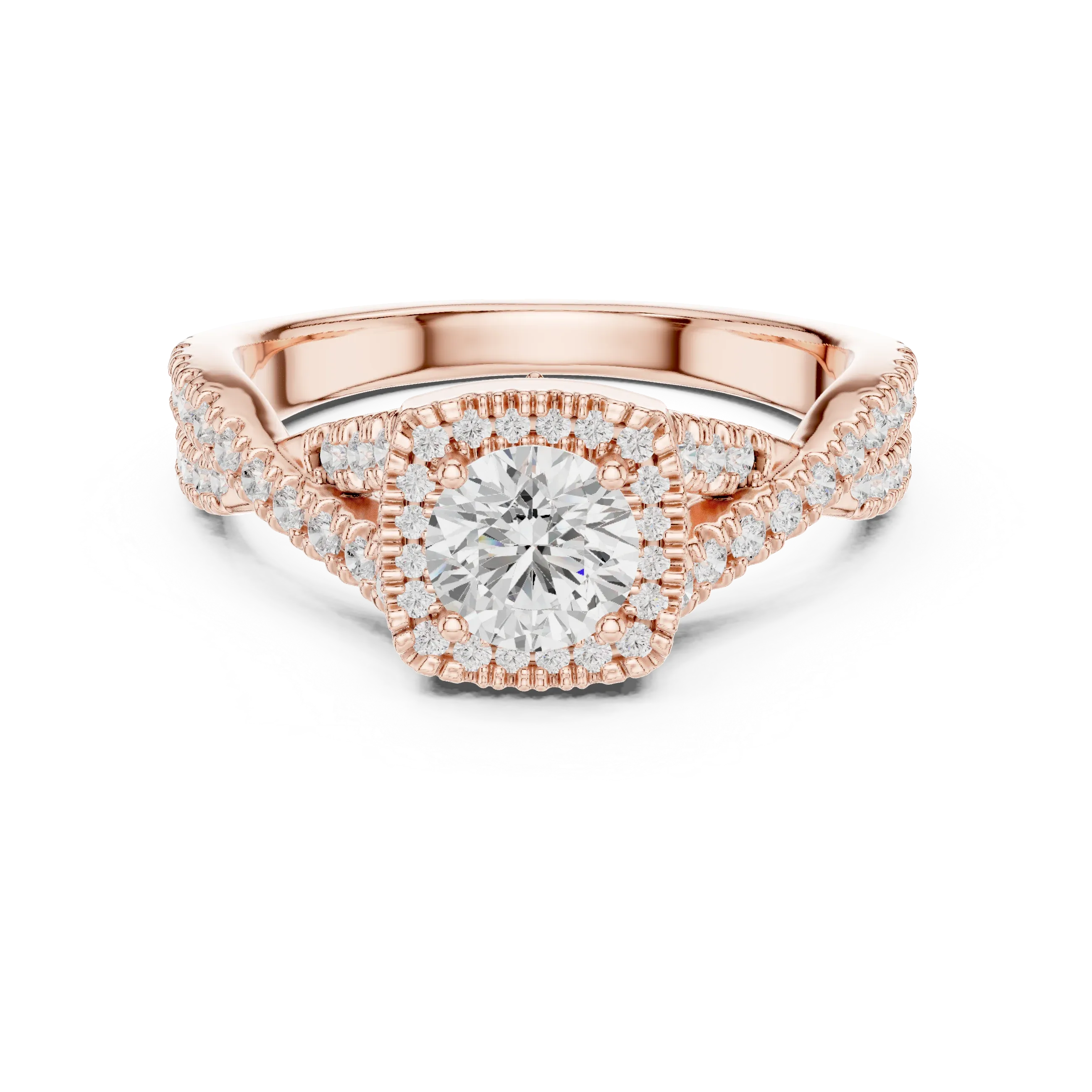 Round Moissanite  Engagement Ring D Color VVS1