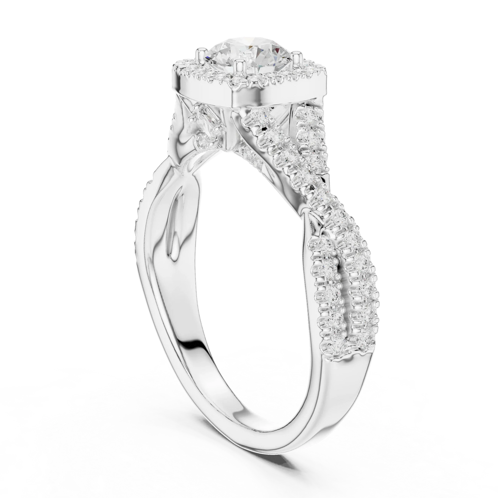Round Moissanite  Engagement Ring D Color VVS1
