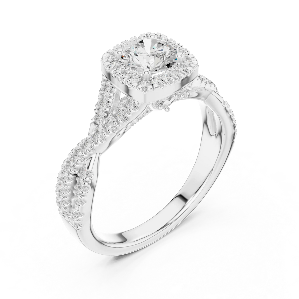 Round Moissanite  Engagement Ring D Color VVS1