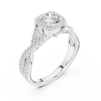 Round Moissanite  Engagement Ring D Color VVS1