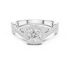 Round Moissanite  Engagement Ring D Color VVS1