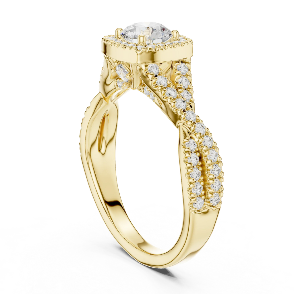 Round Moissanite  Engagement Ring D Color VVS1
